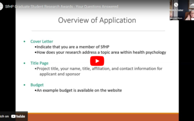 SfHP Graduate Student Awards – Your Questions Answered!