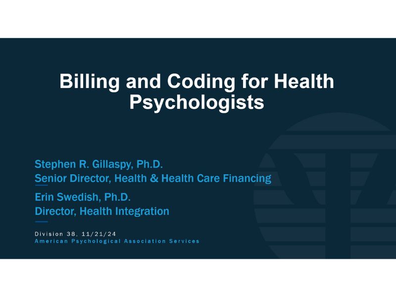 Billing and Coding for Health Psychologists